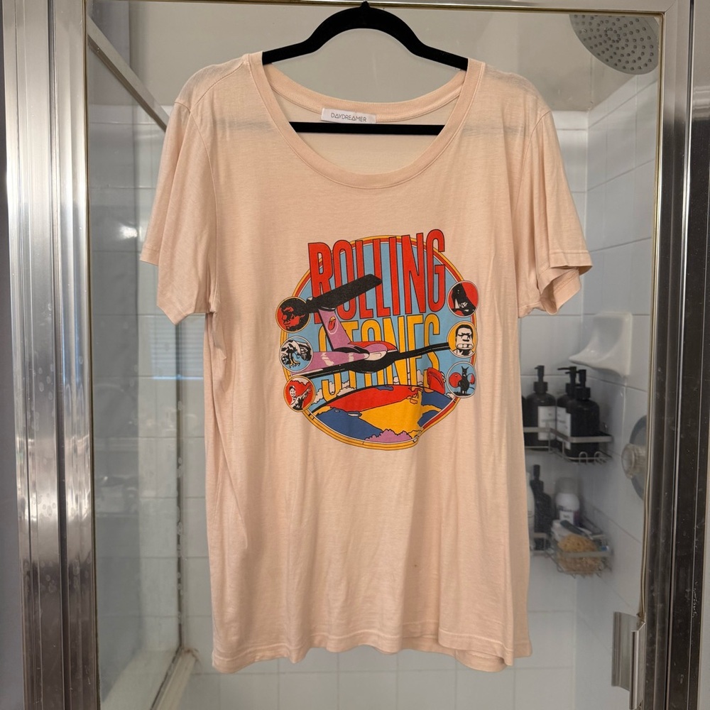 Daydreamer Rolling Stones Graphic Tee - Cream